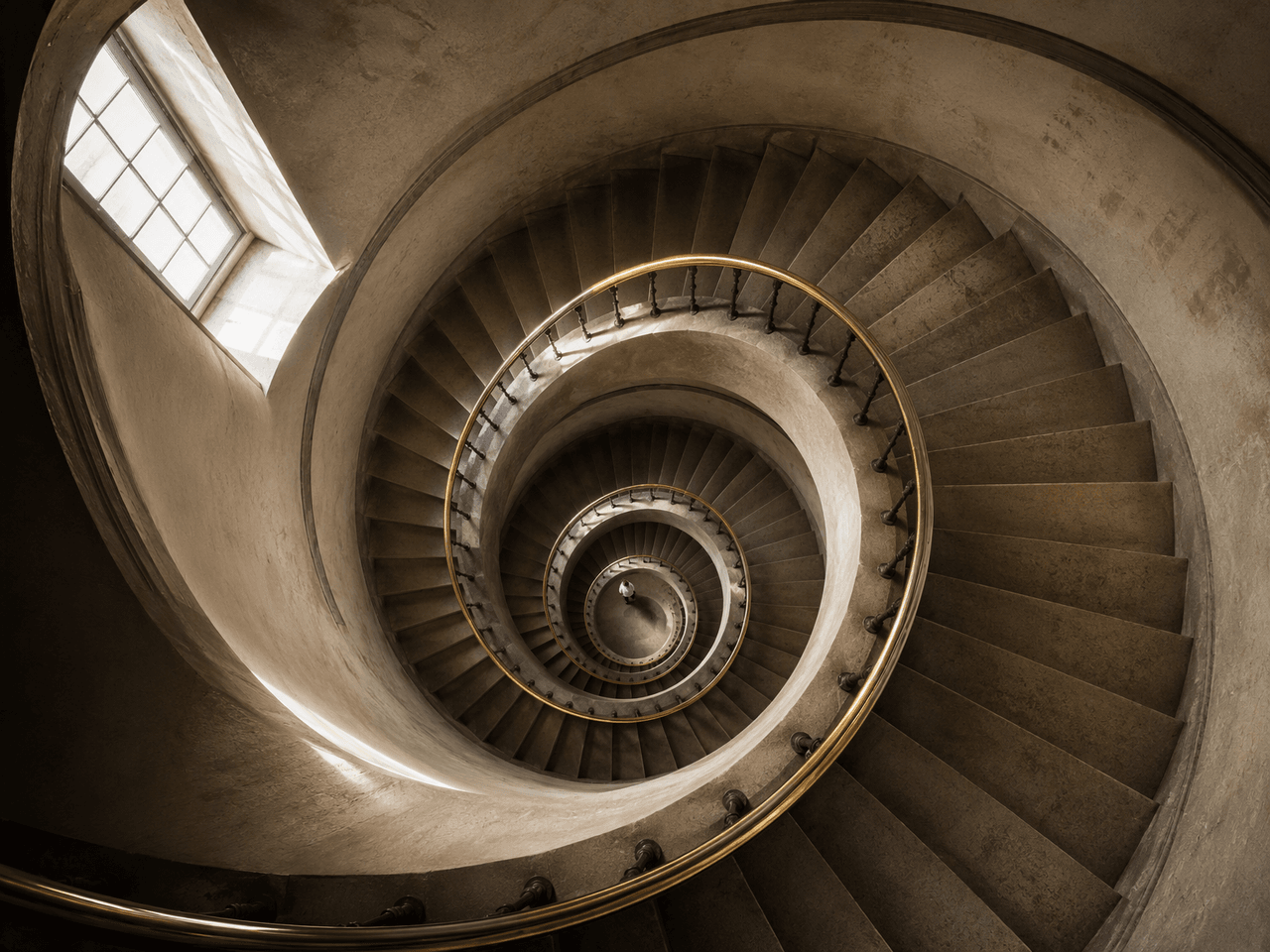 Down the stair well