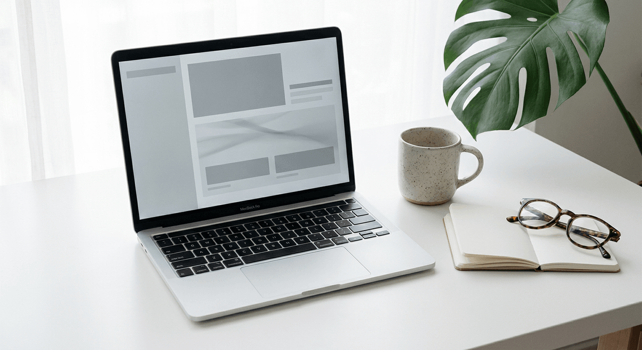 Workstation with blank dashboard