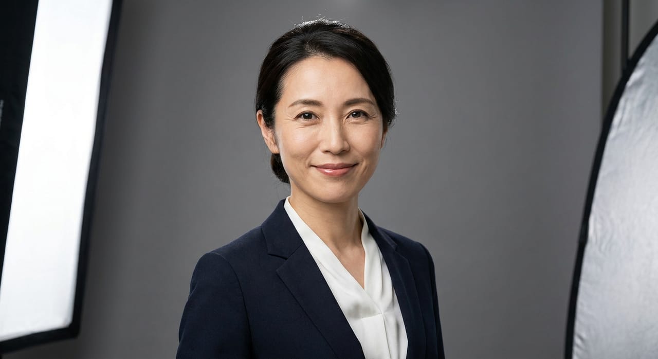 Executive headshot on neutral grey