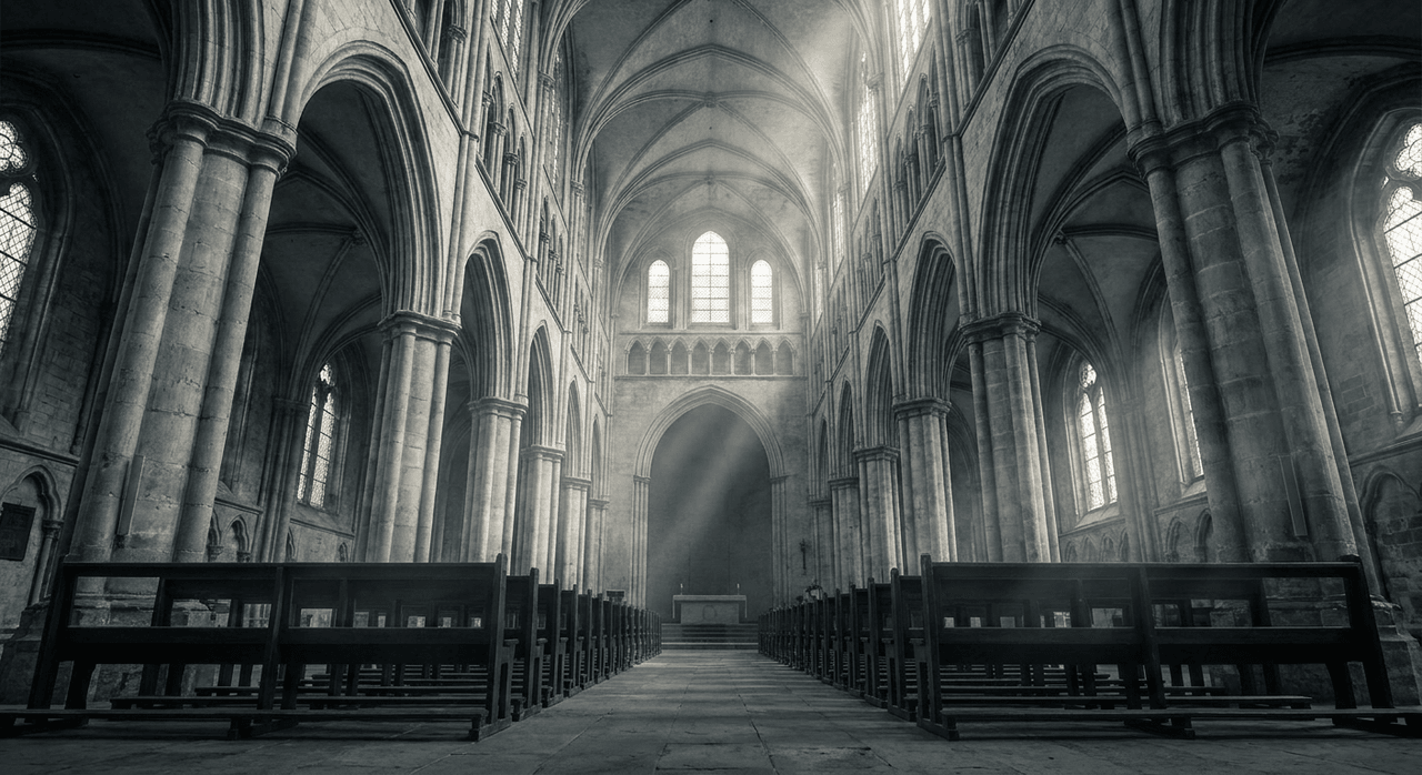 Cathedral nave light shafts